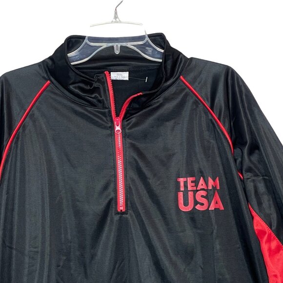 Starlight Men's Pullover Vintage 1/4 Zip Team USA Black Red Long Sleeve Size 3XL - Picture 2 of 11